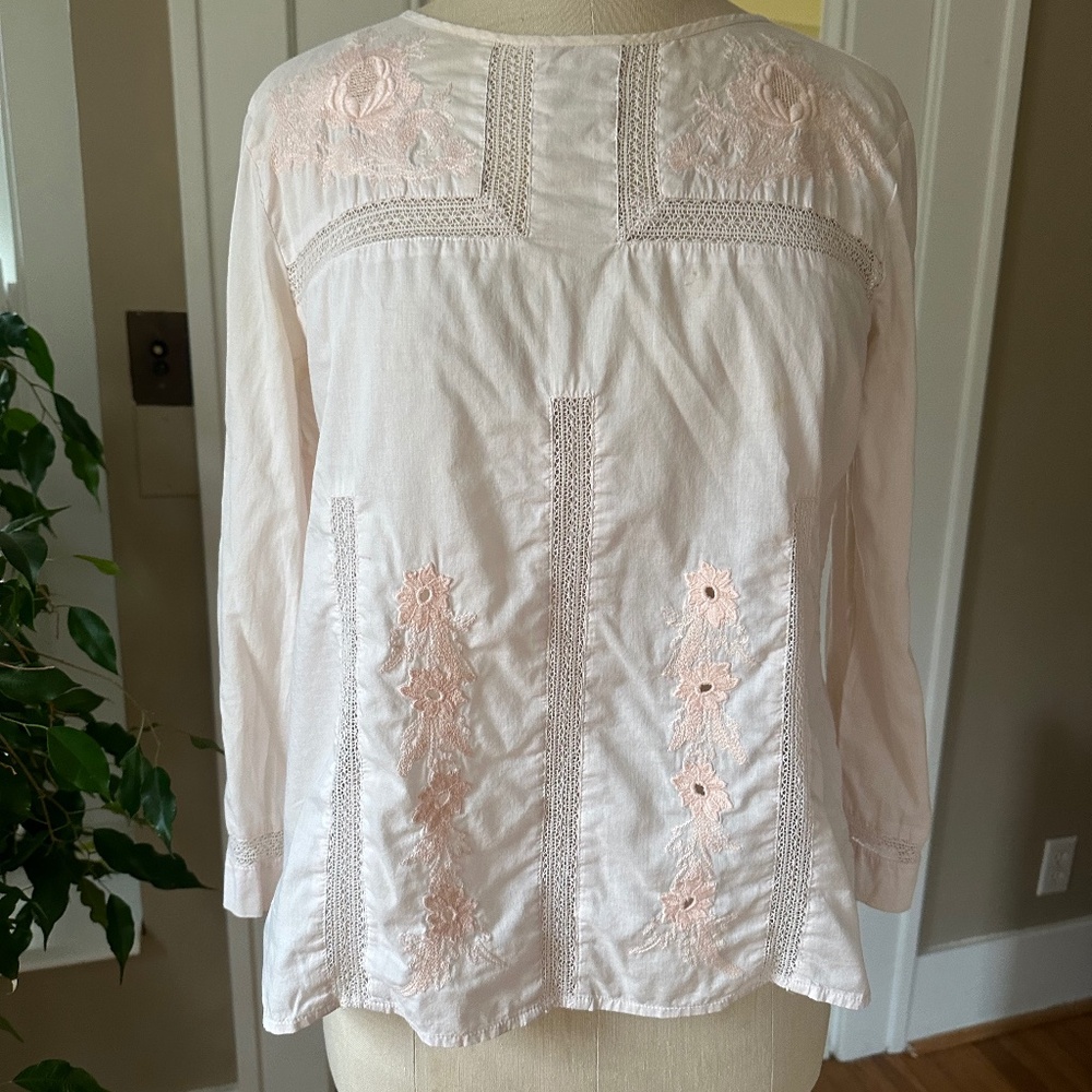 I.Crew embroidered blouse